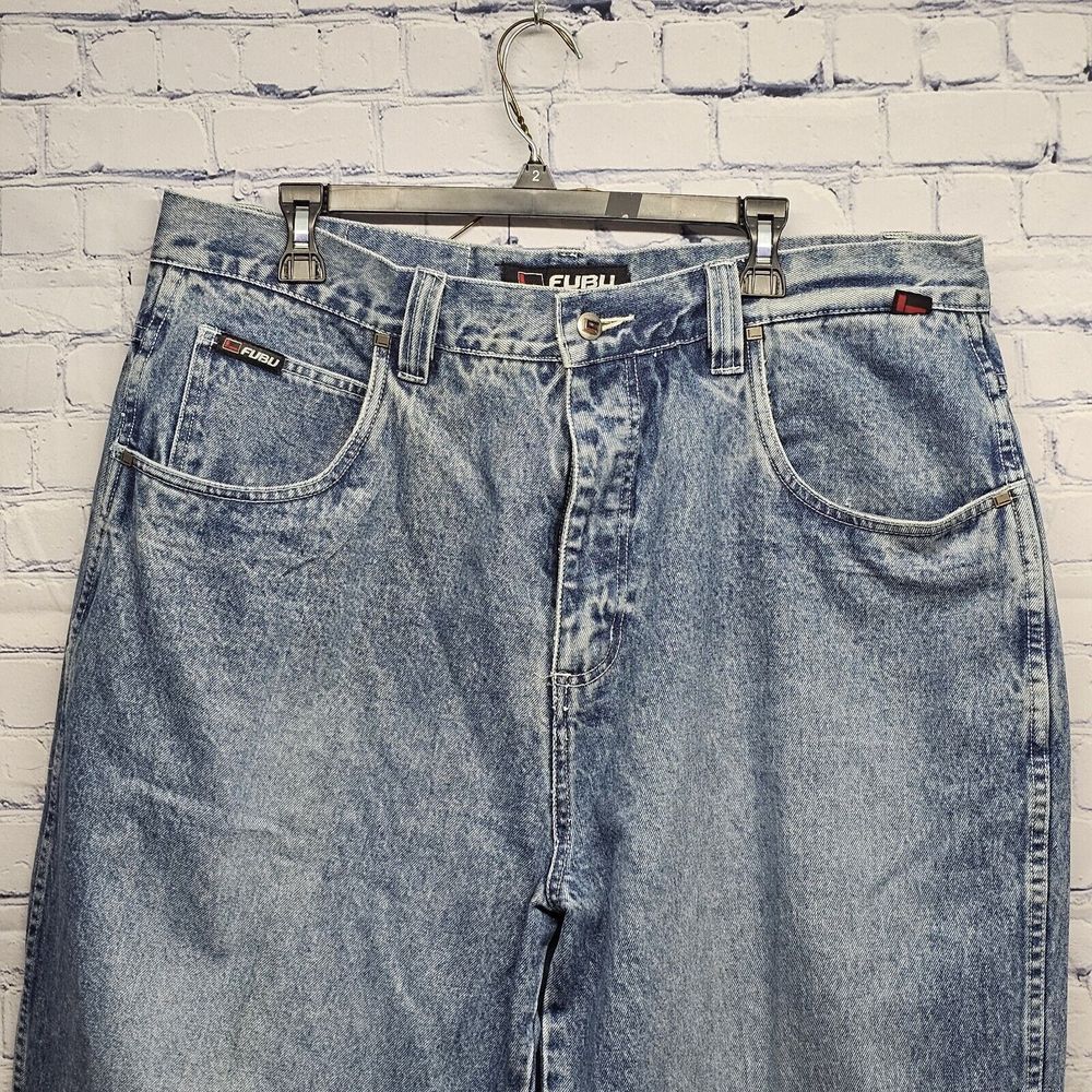 VTG Fubu Jeans Mens 40x34 Blue Straight Medium Wash Hip Hop Denim Y2k